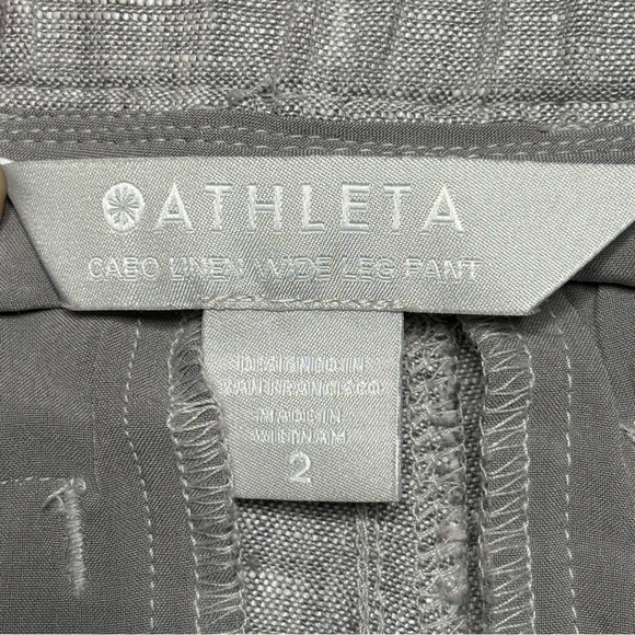 Athleta Cabo Linen Wide Leg Pant Womens Size 2 Gray Heather Lagenlook 447244-01 - Picture 11 of 13